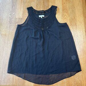 Papaya Weekend Black Sheer Crochet Tank Top Size 10